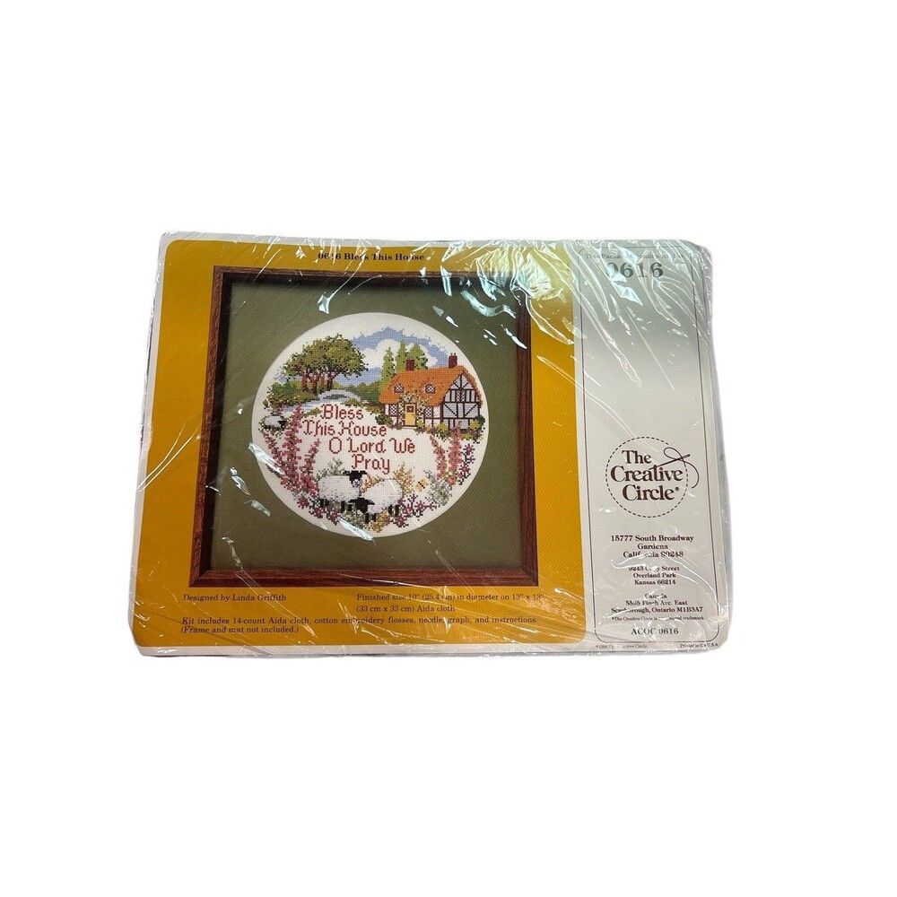 Vintage 1988 "Bless This House The Creative Circle Cross Stitch Kit 0616 *New